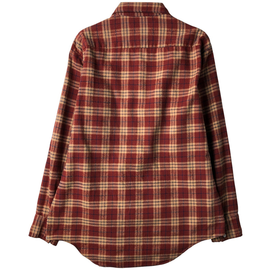 BUFFALO BILL Western Check Pattern Long-Sleeve Western Shirt, Men's Size L (approx.) cotton brown type Vintage Second Hand