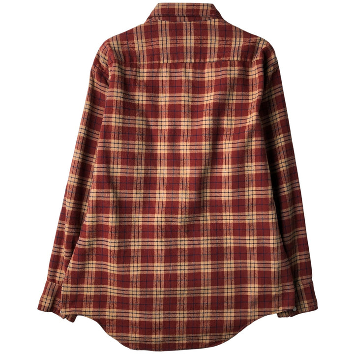BUFFALO BILL Western Check Pattern Long-Sleeve Western Shirt, Men's Size L (approx.) cotton brown type Vintage Second Hand