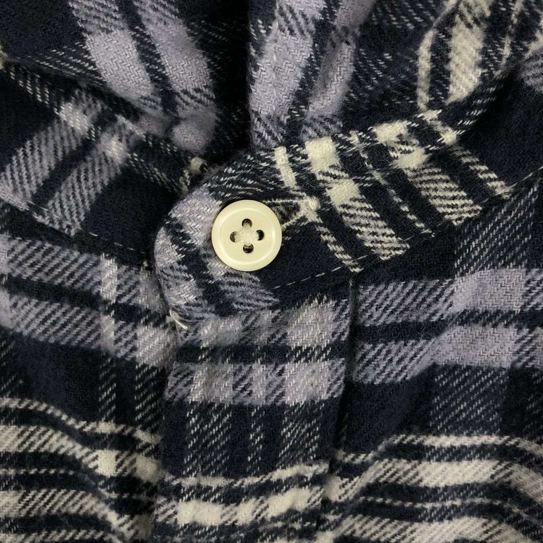 Ralph Lauren DENIM AND SUPPLY Men's Long Sleeve Western Flannel Check Shirt, Size XL cotton navy blue type Vintage Second Hand
