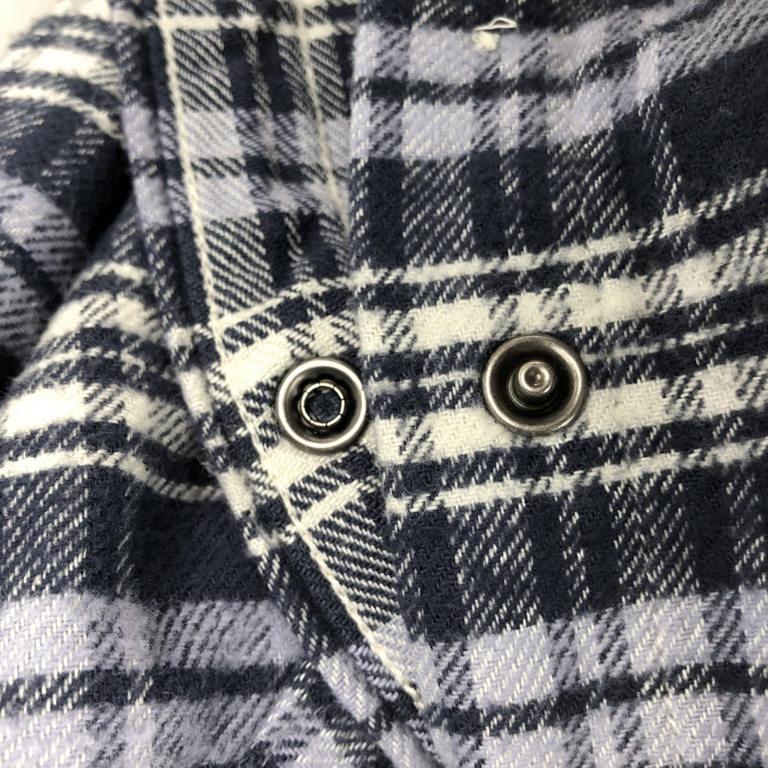 Ralph Lauren DENIM AND SUPPLY Men's Long Sleeve Western Flannel Check Shirt, Size XL cotton navy blue type Vintage Second Hand
