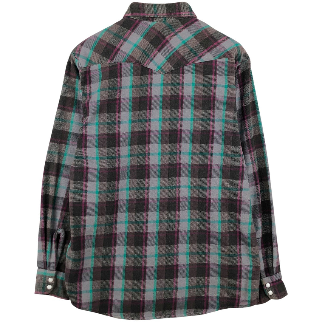Vintage 1980'S Dakota Western Heavy Flannel Check Shirt, Made in USA, Size M, Men's unclear purple type Vintage Second Hand