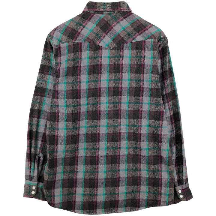 Vintage 1980'S Dakota Western Heavy Flannel Check Shirt, Made in USA, Size M, Men's unclear purple type Vintage Second Hand