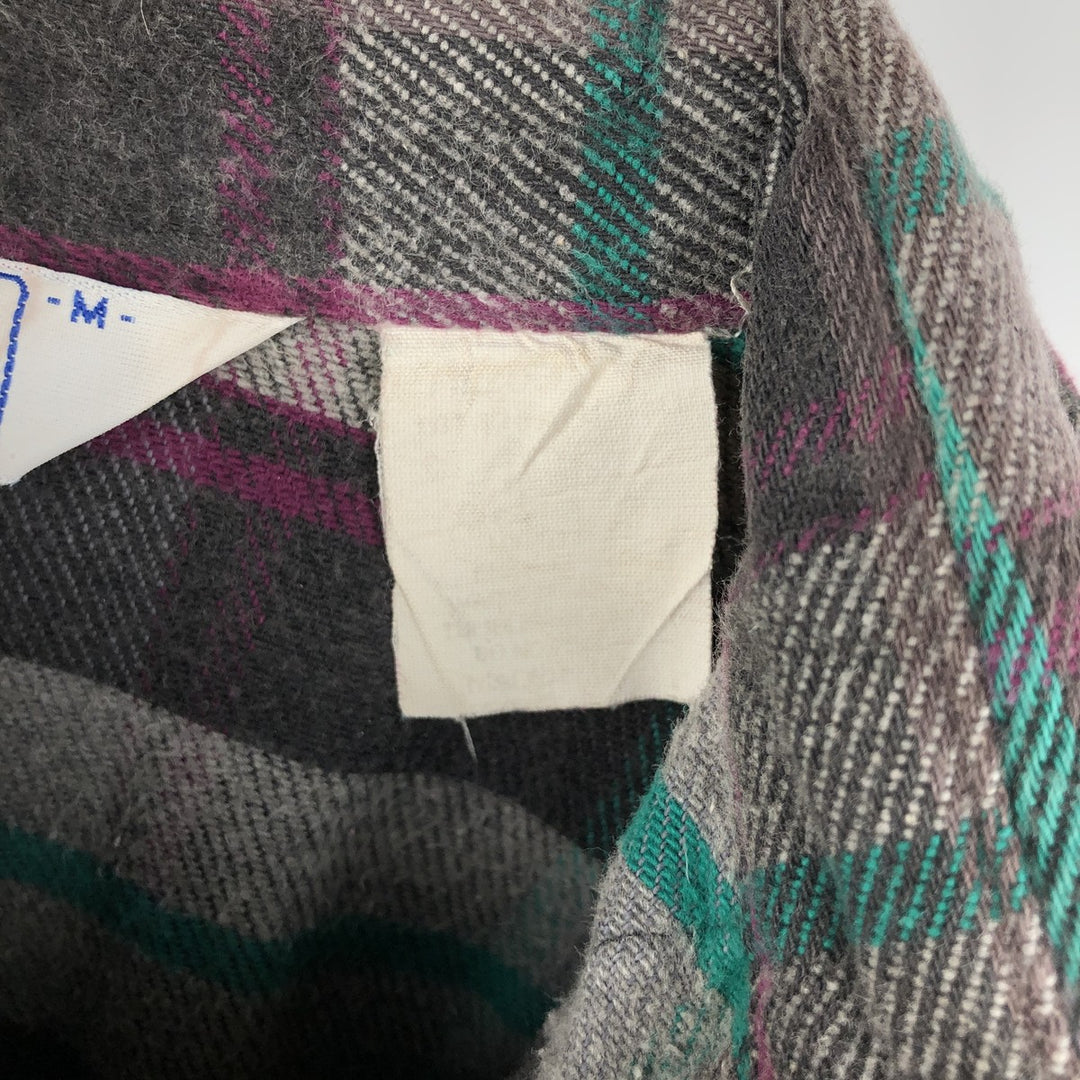 Vintage 1980'S Dakota Western Heavy Flannel Check Shirt, Made in USA, Size M, Men's unclear purple type Vintage Second Hand