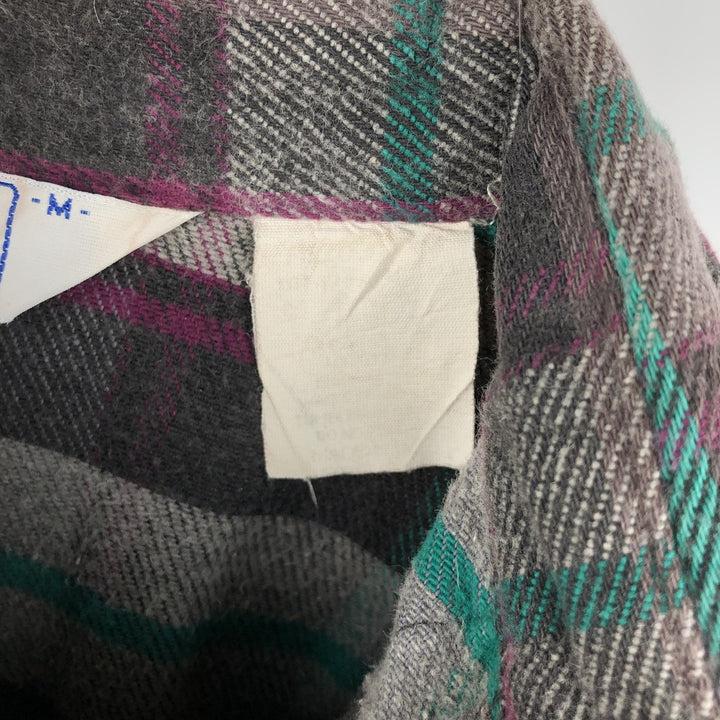 Vintage 1980'S Dakota Western Heavy Flannel Check Shirt, Made in USA, Size M, Men's unclear purple type Vintage Second Hand