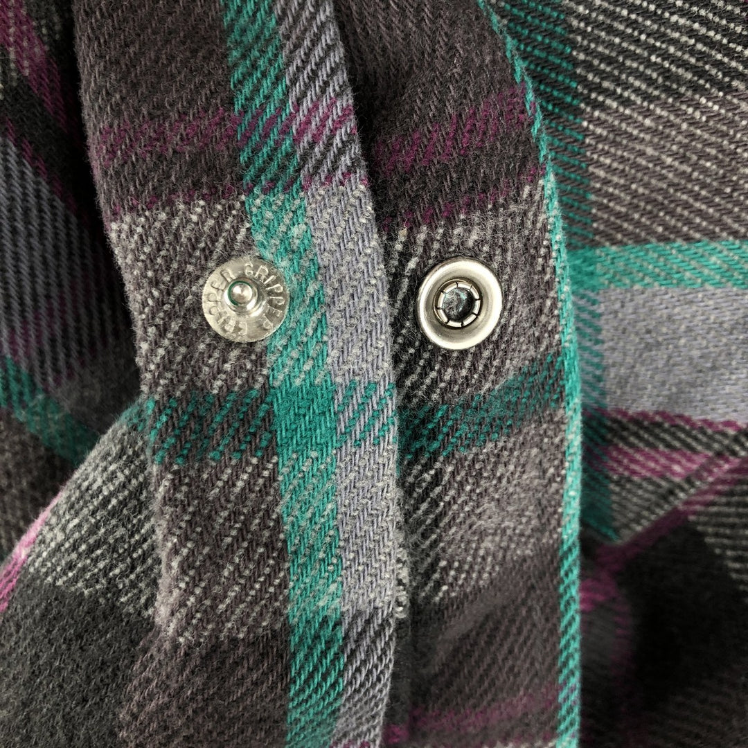 Vintage 1980'S Dakota Western Heavy Flannel Check Shirt, Made in USA, Size M, Men's unclear purple type Vintage Second Hand