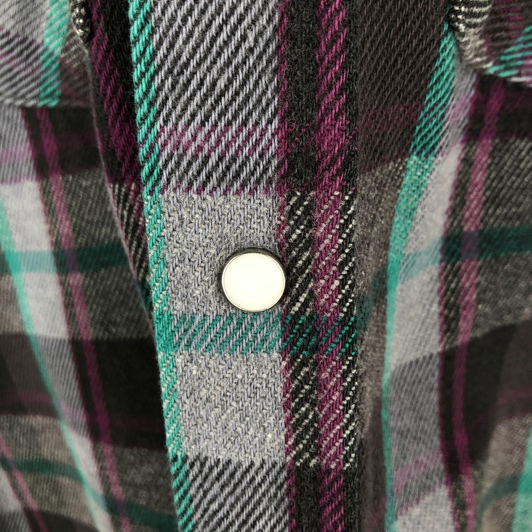 Vintage 1980'S Dakota Western Heavy Flannel Check Shirt, Made in USA, Size M, Men's unclear purple type Vintage Second Hand