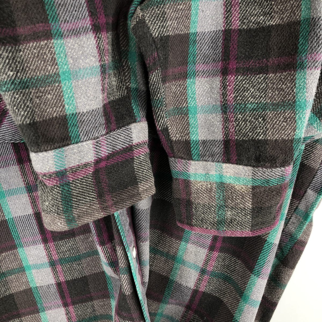Vintage 1980'S Dakota Western Heavy Flannel Check Shirt, Made in USA, Size M, Men's unclear purple type Vintage Second Hand