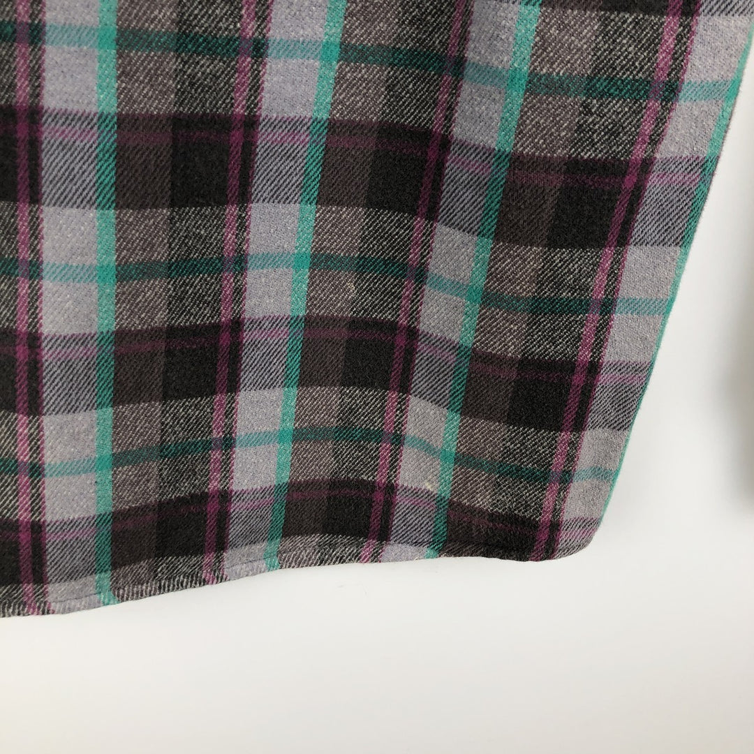 Vintage 1980'S Dakota Western Heavy Flannel Check Shirt, Made in USA, Size M, Men's unclear purple type Vintage Second Hand