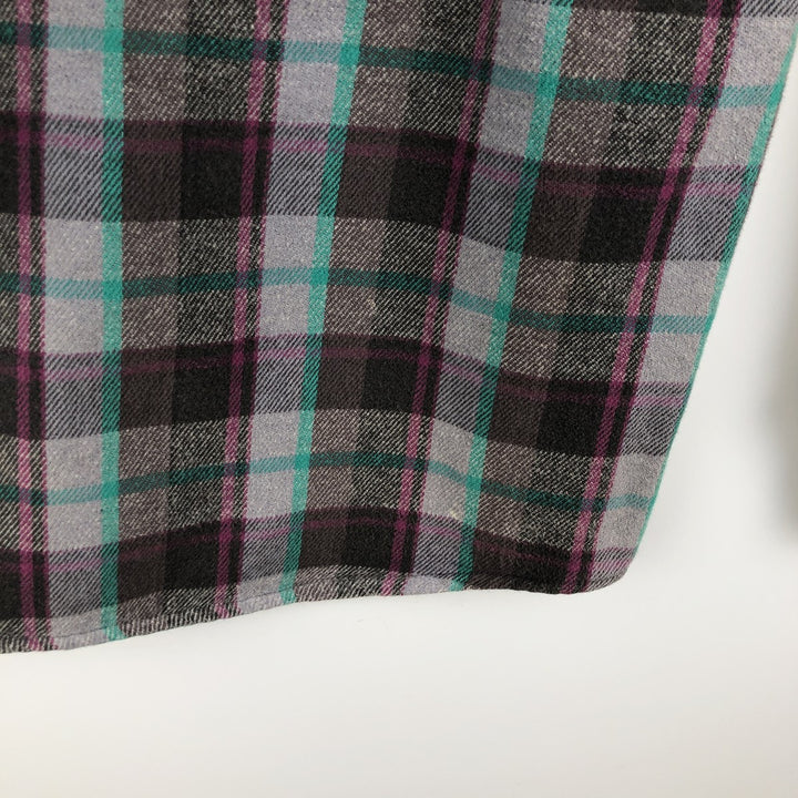 Vintage 1980'S Dakota Western Heavy Flannel Check Shirt, Made in USA, Size M, Men's unclear purple type Vintage Second Hand