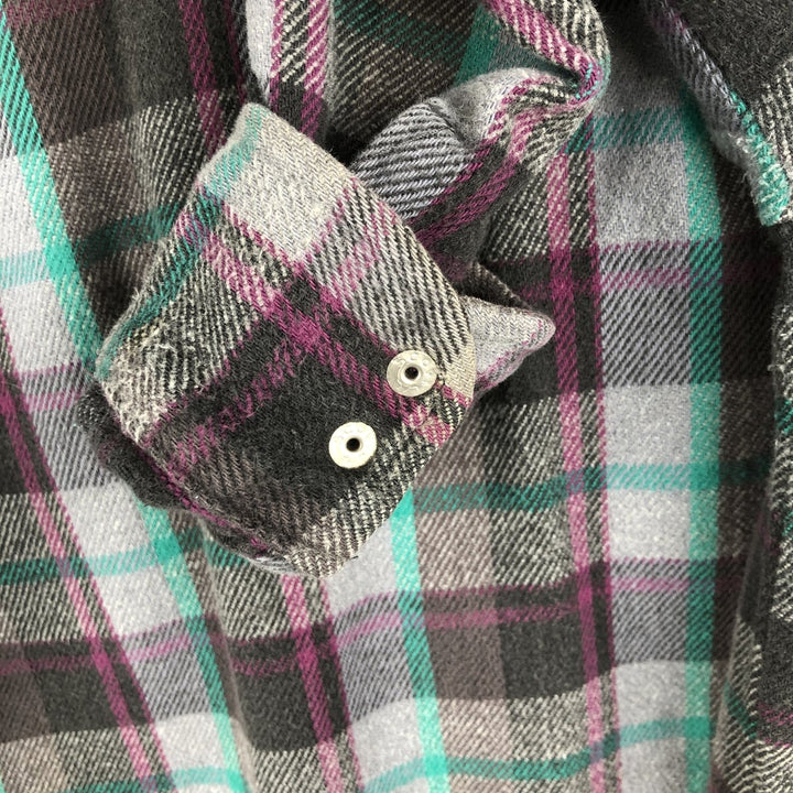 Vintage 1980'S Dakota Western Heavy Flannel Check Shirt, Made in USA, Size M, Men's unclear purple type Vintage Second Hand