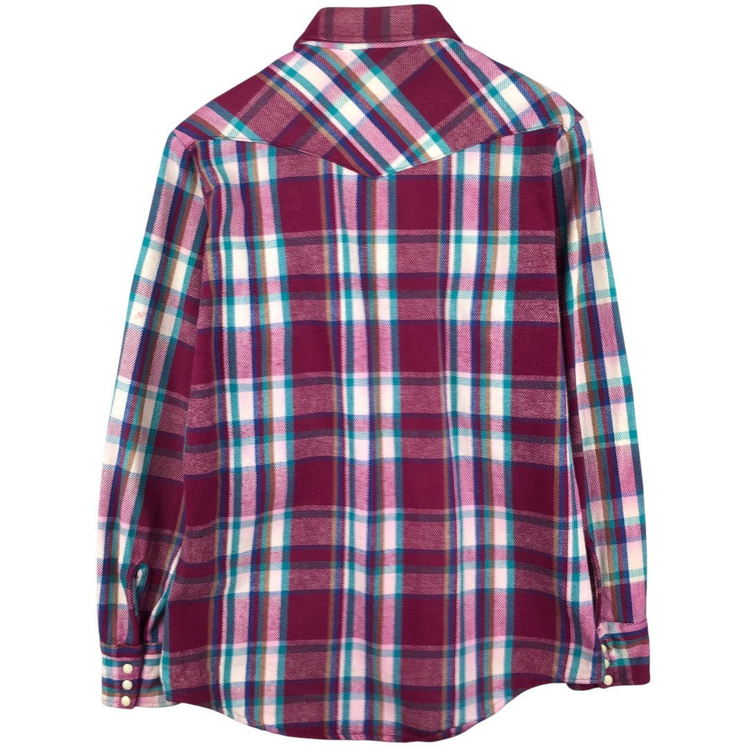 Vintage 1980'S Dakota Western Heavy Flannel Check Shirt, Made in USA, Size M, Men's unclear wine-red Vintage Second Hand