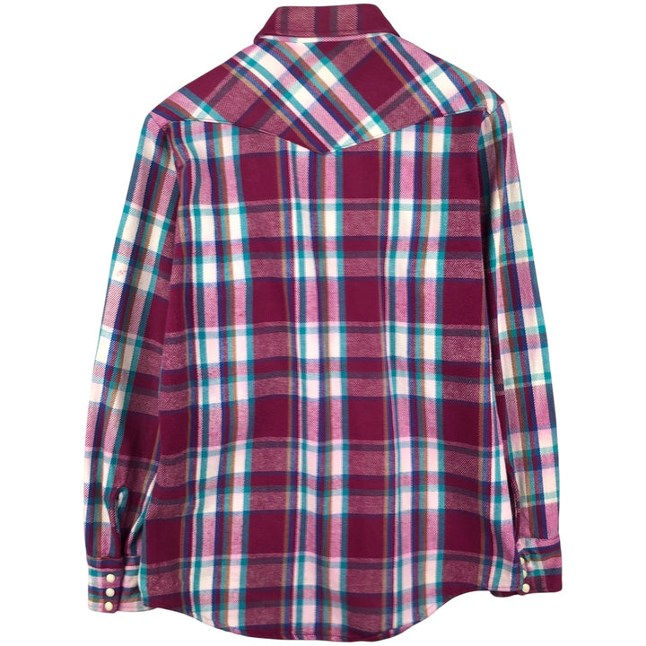 Vintage 1980'S Dakota Western Heavy Flannel Check Shirt, Made in USA, Size M, Men's unclear wine-red Vintage Second Hand