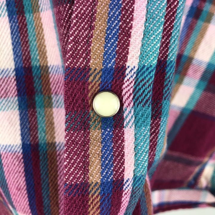 Vintage 1980'S Dakota Western Heavy Flannel Check Shirt, Made in USA, Size M, Men's unclear wine-red Vintage Second Hand
