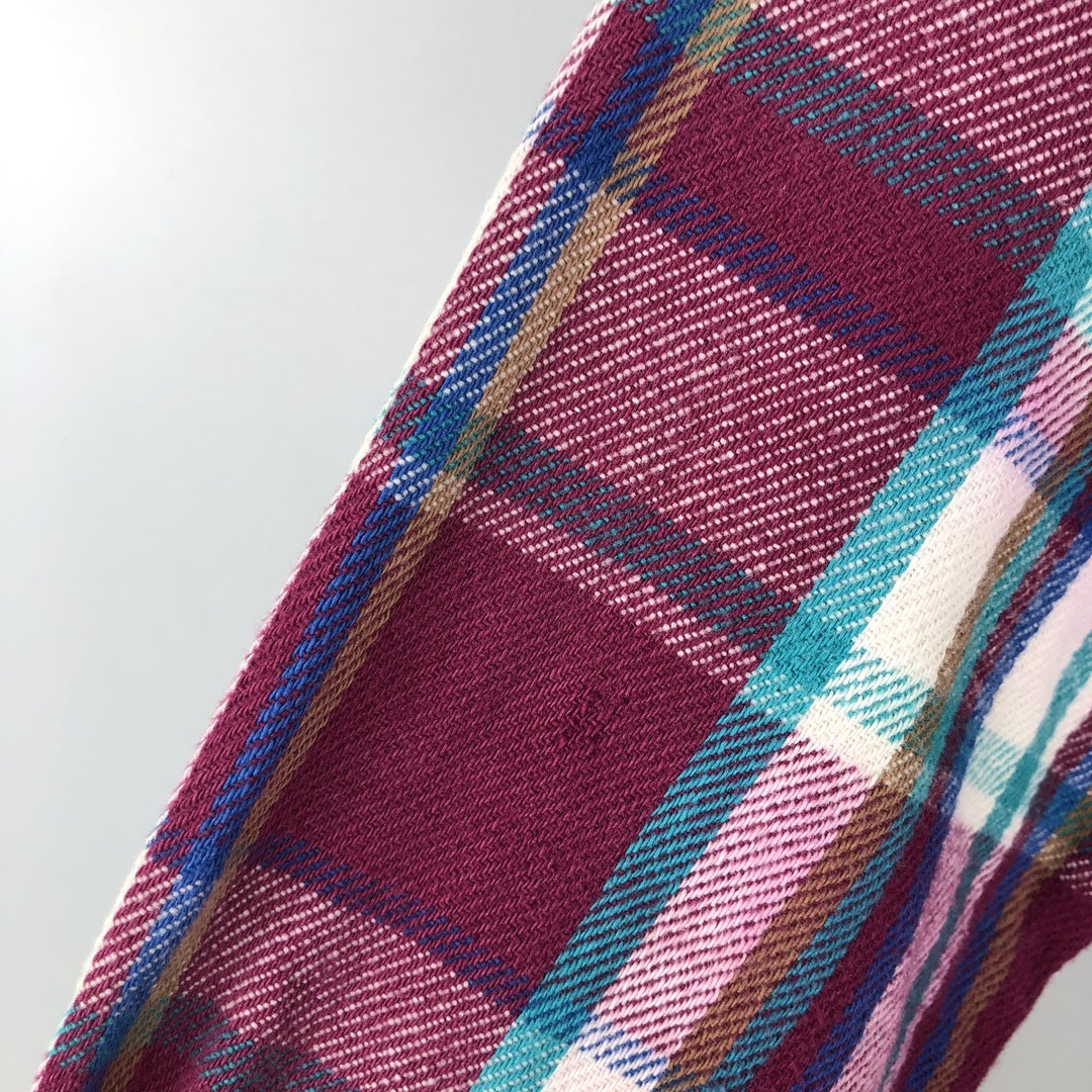 Vintage 1980'S Dakota Western Heavy Flannel Check Shirt, Made in USA, Size M, Men's unclear wine-red Vintage Second Hand