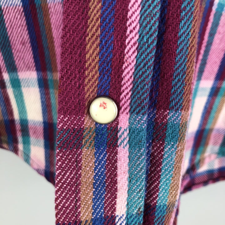 Vintage 1980'S Dakota Western Heavy Flannel Check Shirt, Made in USA, Size M, Men's unclear wine-red Vintage Second Hand