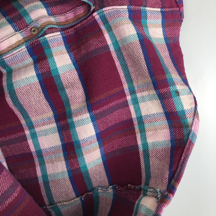 Vintage 1980'S Dakota Western Heavy Flannel Check Shirt, Made in USA, Size M, Men's unclear wine-red Vintage Second Hand