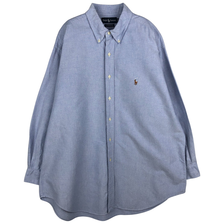 Ralph Lauren YARMOUTH long sleeve button down shirt, men's XL size cotton blue type Vintage Second Hand