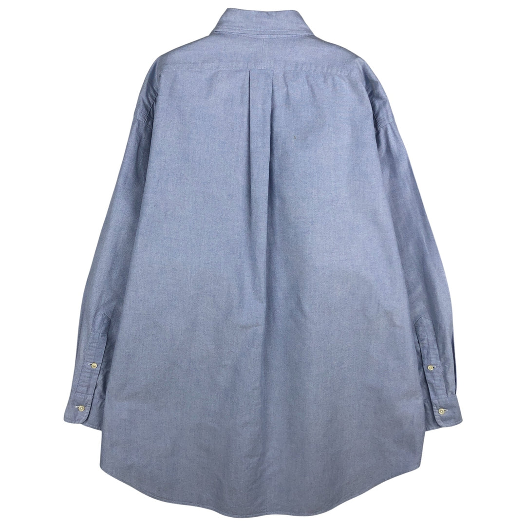 Ralph Lauren YARMOUTH long sleeve button down shirt, men's XL size cotton blue type Vintage Second Hand