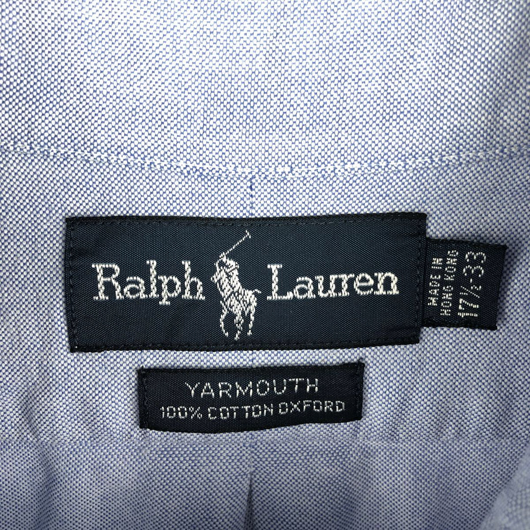 Ralph Lauren YARMOUTH long sleeve button down shirt, men's XL size cotton blue type Vintage Second Hand