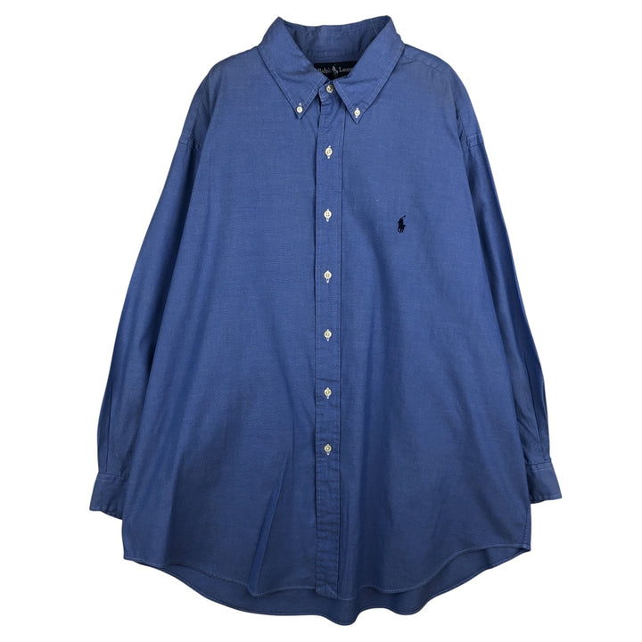 Ralph Lauren YARMOUTH long sleeve button down shirt, men's XL size cotton blue type Vintage Second Hand