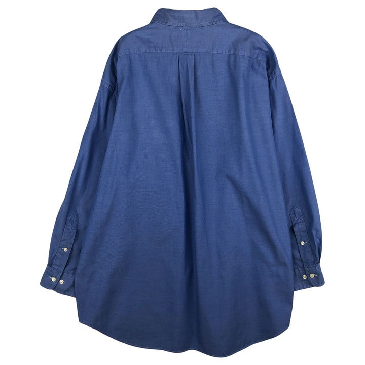 Ralph Lauren YARMOUTH long sleeve button down shirt, men's XL size cotton blue type Vintage Second Hand