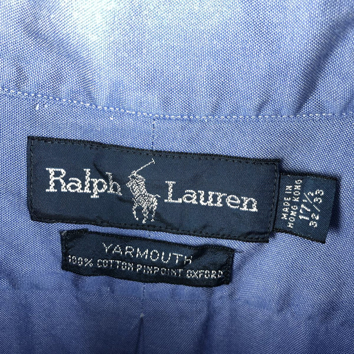 Ralph Lauren YARMOUTH long sleeve button down shirt, men's XL size cotton blue type Vintage Second Hand