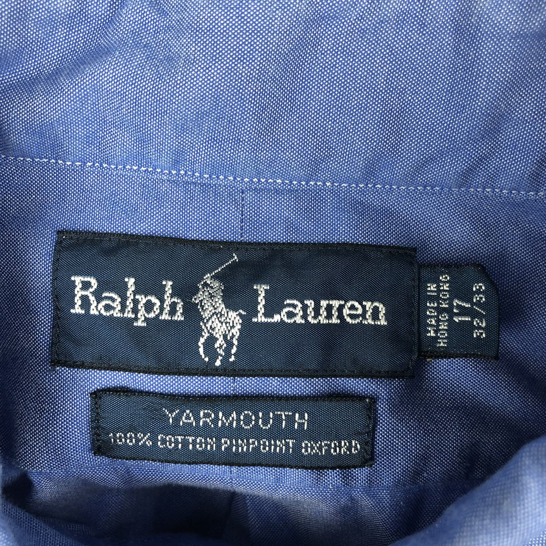 Ralph Lauren YARMOUTH long sleeve button down shirt, men's XXL size cotton blue type Vintage Second Hand