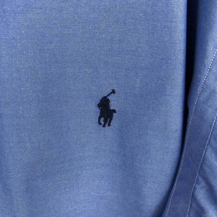 Ralph Lauren YARMOUTH long sleeve button down shirt, men's XXL size cotton blue type Vintage Second Hand