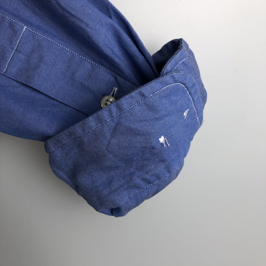 Ralph Lauren YARMOUTH long sleeve button down shirt, men's XXL size cotton blue type Vintage Second Hand