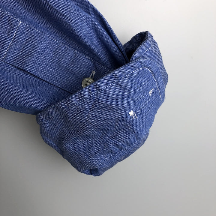 Ralph Lauren YARMOUTH long sleeve button down shirt, men's XXL size cotton blue type Vintage Second Hand