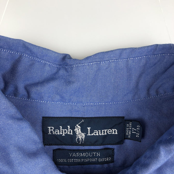 Ralph Lauren YARMOUTH long sleeve button down shirt, men's XXL size cotton blue type Vintage Second Hand