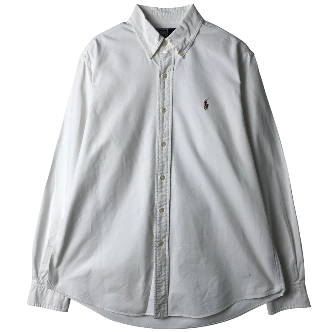 Ralph Lauren POLO by Ralph Lauren long sleeve button down shirt, men's size L cotton white type Vintage Second Hand