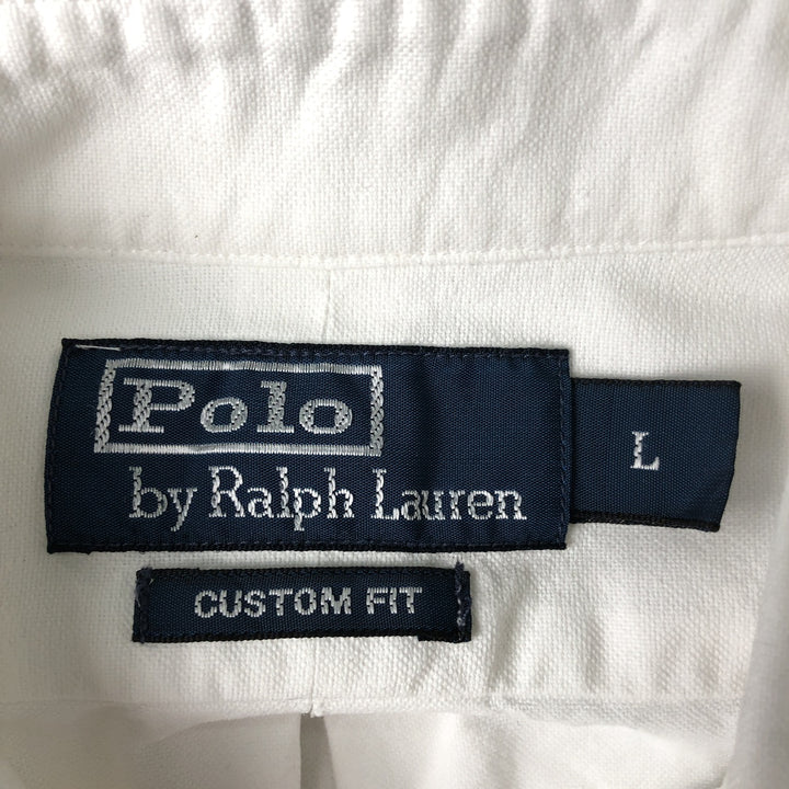 Ralph Lauren POLO by Ralph Lauren long sleeve button down shirt, men's size L cotton white type Vintage Second Hand