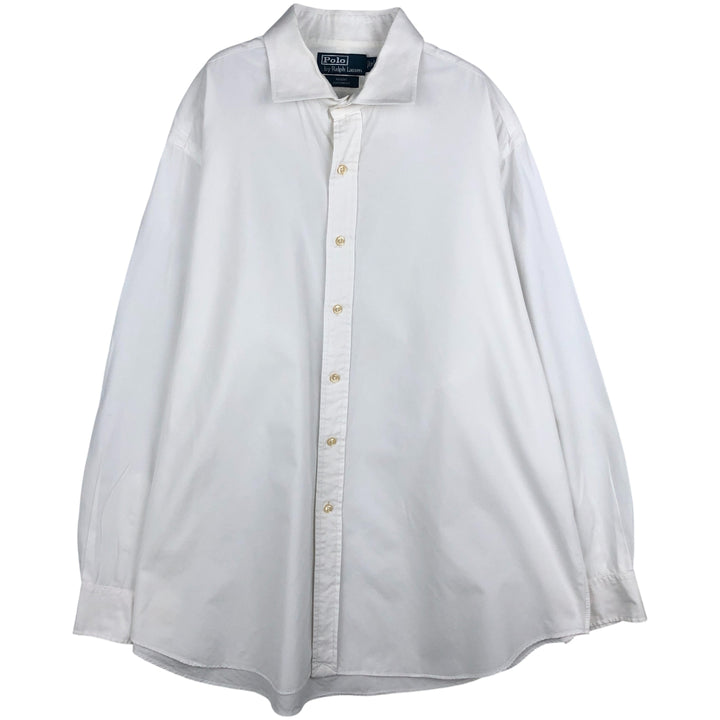 Ralph Lauren POLO by Ralph Lauren REGENT COSTOM FIT long-sleeved cotton shirt, men's size XXL cotton white type Vintage Second Hand