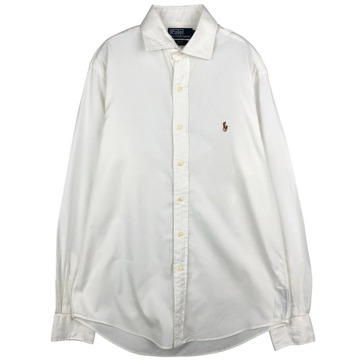 Ralph Lauren POLO by Ralph Lauren REGENT CUSTOM FIT long-sleeved cotton shirt, men's size M cotton white type Vintage Second Hand