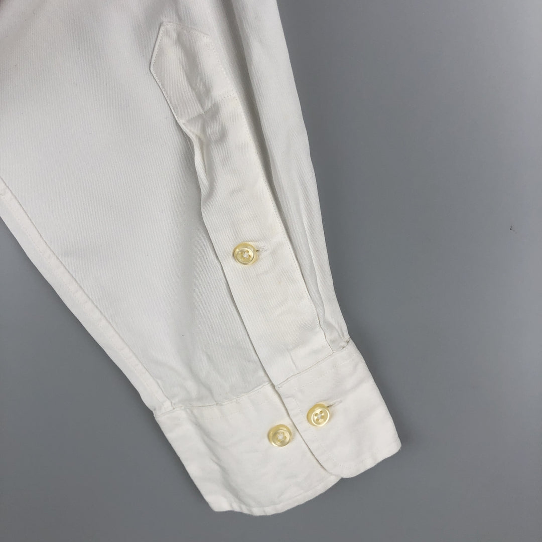 Ralph Lauren POLO by Ralph Lauren REGENT CUSTOM FIT long-sleeved cotton shirt, men's size M cotton white type Vintage Second Hand