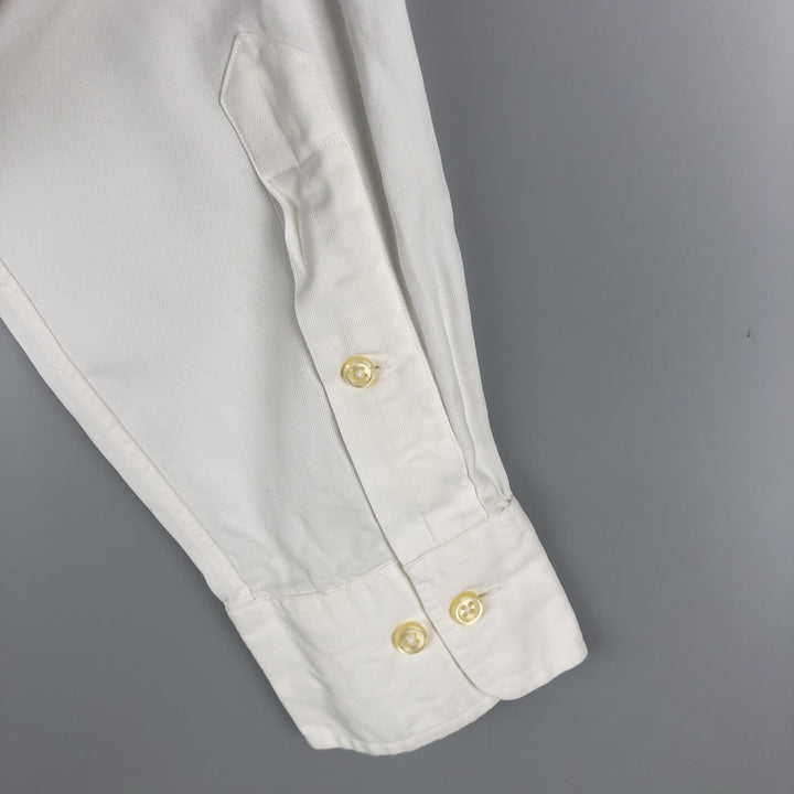 Ralph Lauren POLO by Ralph Lauren REGENT CUSTOM FIT long-sleeved cotton shirt, men's size M cotton white type Vintage Second Hand