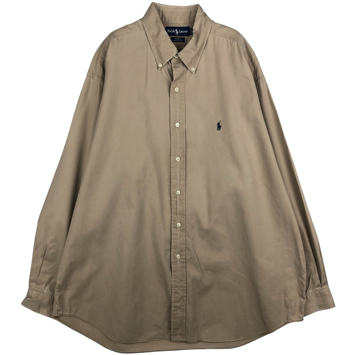 Ralph Lauren BLAKE long sleeve button down shirt, men's XL size cotton Beige type Vintage Second Hand
