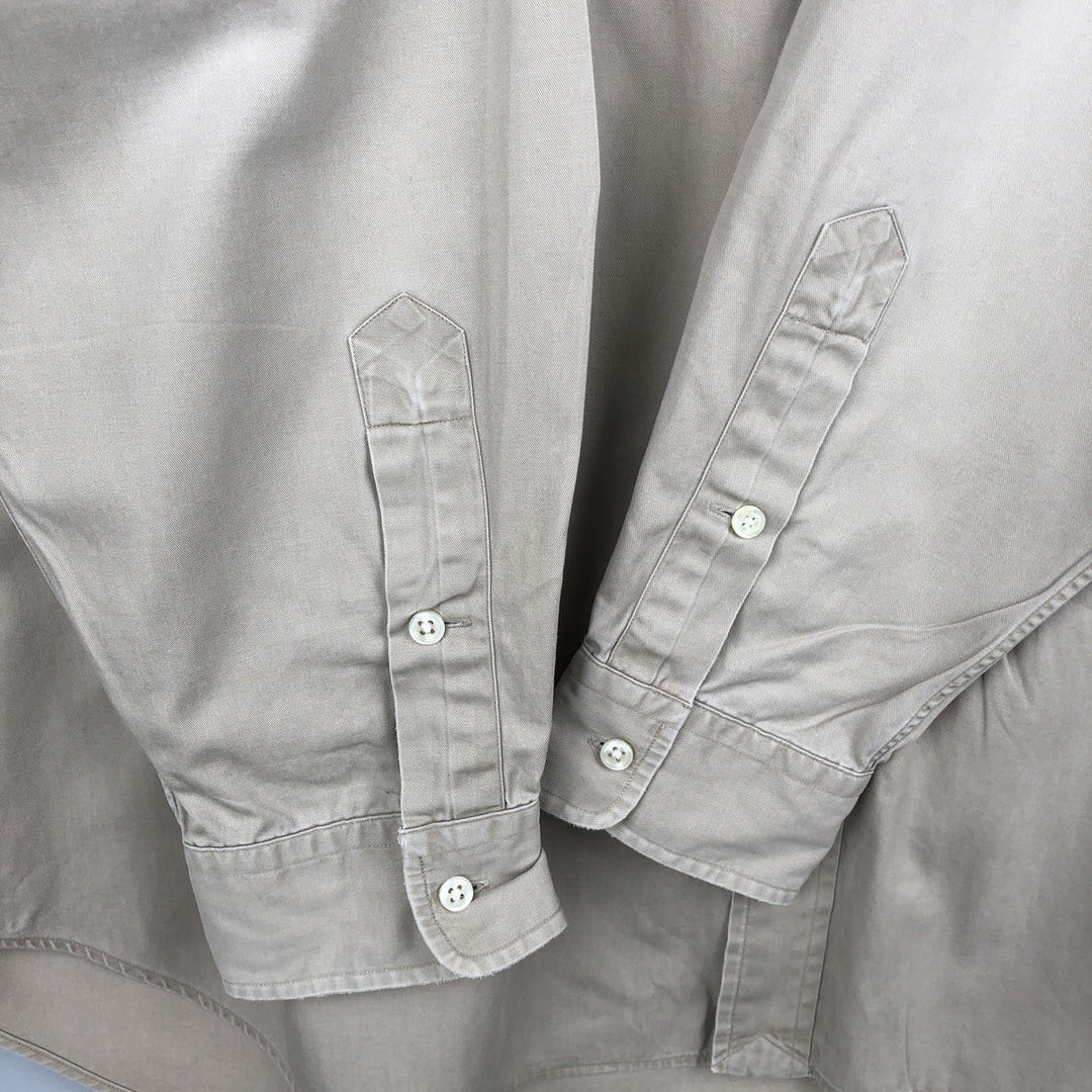 Ralph Lauren BLAKE long sleeve button down shirt, men's XL size cotton Beige type Vintage Second Hand