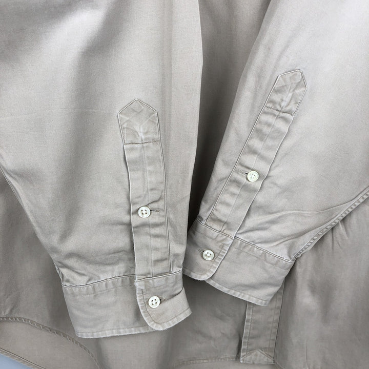 Ralph Lauren BLAKE long sleeve button down shirt, men's XL size cotton Beige type Vintage Second Hand