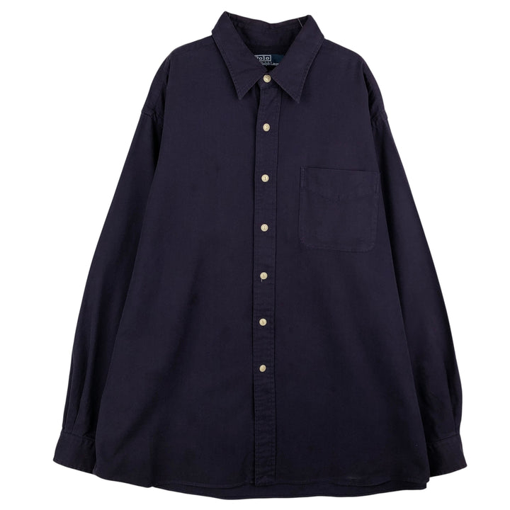 Ralph Lauren POLO by Ralph Lauren LOWELL SPORT long-sleeved cotton shirt, men's size XL cotton navy blue type Vintage Second Hand