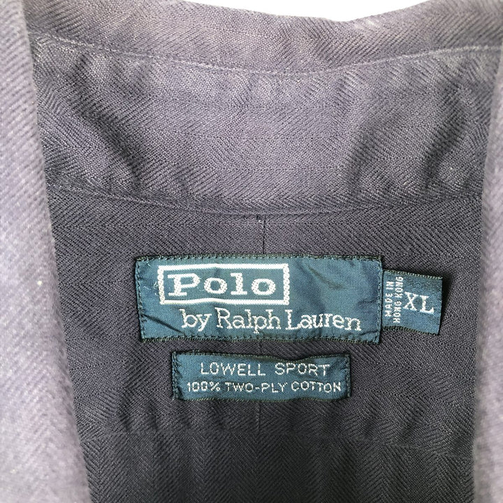 Ralph Lauren POLO by Ralph Lauren LOWELL SPORT long-sleeved cotton shirt, men's size XL cotton navy blue type Vintage Second Hand