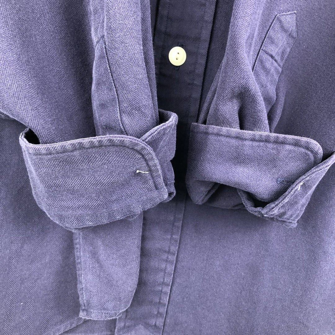 Ralph Lauren POLO by Ralph Lauren LOWELL SPORT long-sleeved cotton shirt, men's size XL cotton navy blue type Vintage Second Hand