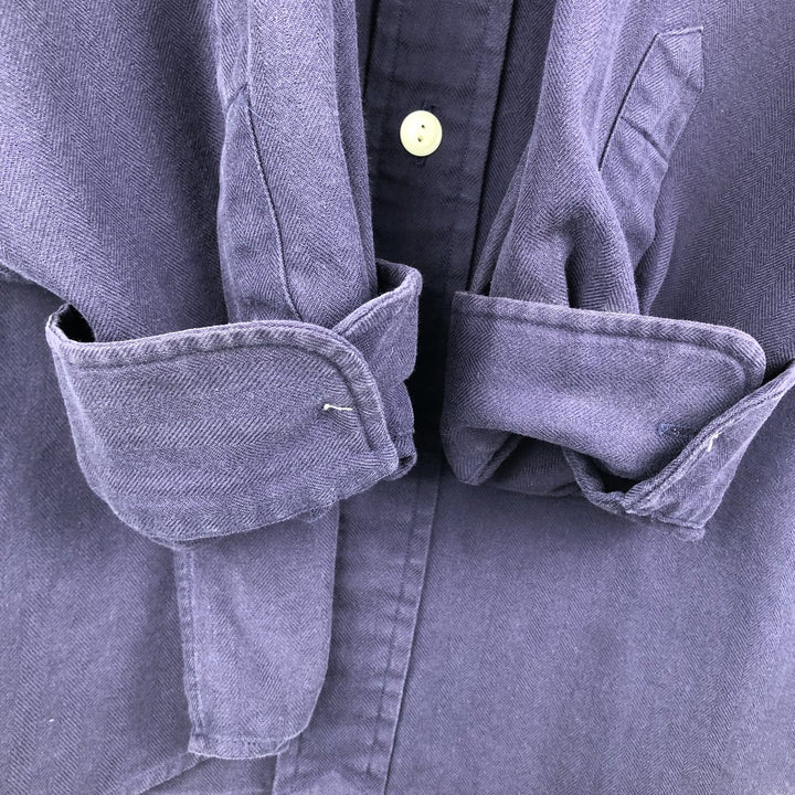 Ralph Lauren POLO by Ralph Lauren LOWELL SPORT long-sleeved cotton shirt, men's size XL cotton navy blue type Vintage Second Hand