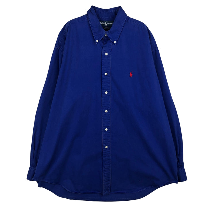 Ralph Lauren BLAKE long sleeve button down shirt, men's XL size cotton blue type Vintage Second Hand