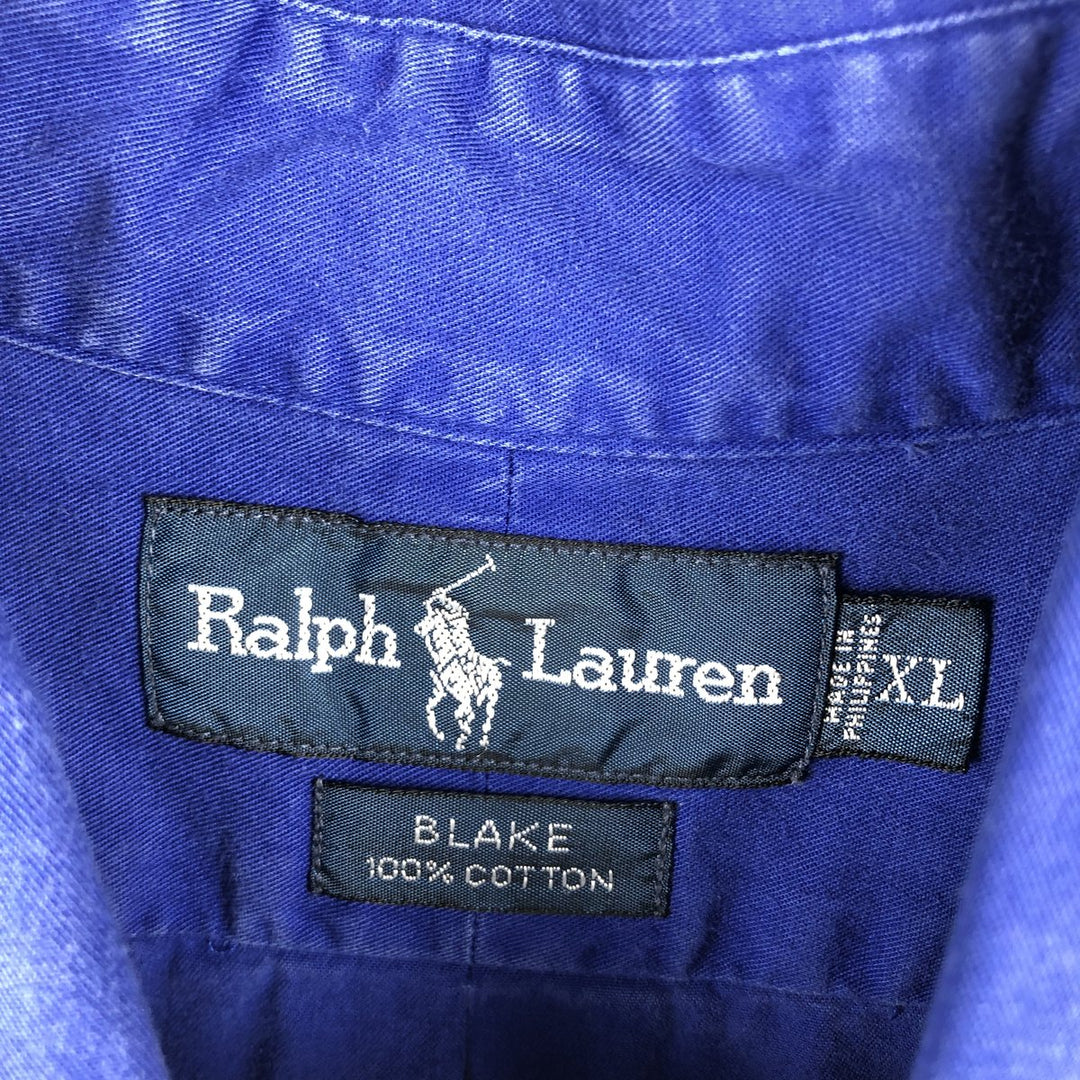 Ralph Lauren BLAKE long sleeve button down shirt, men's XL size cotton blue type Vintage Second Hand