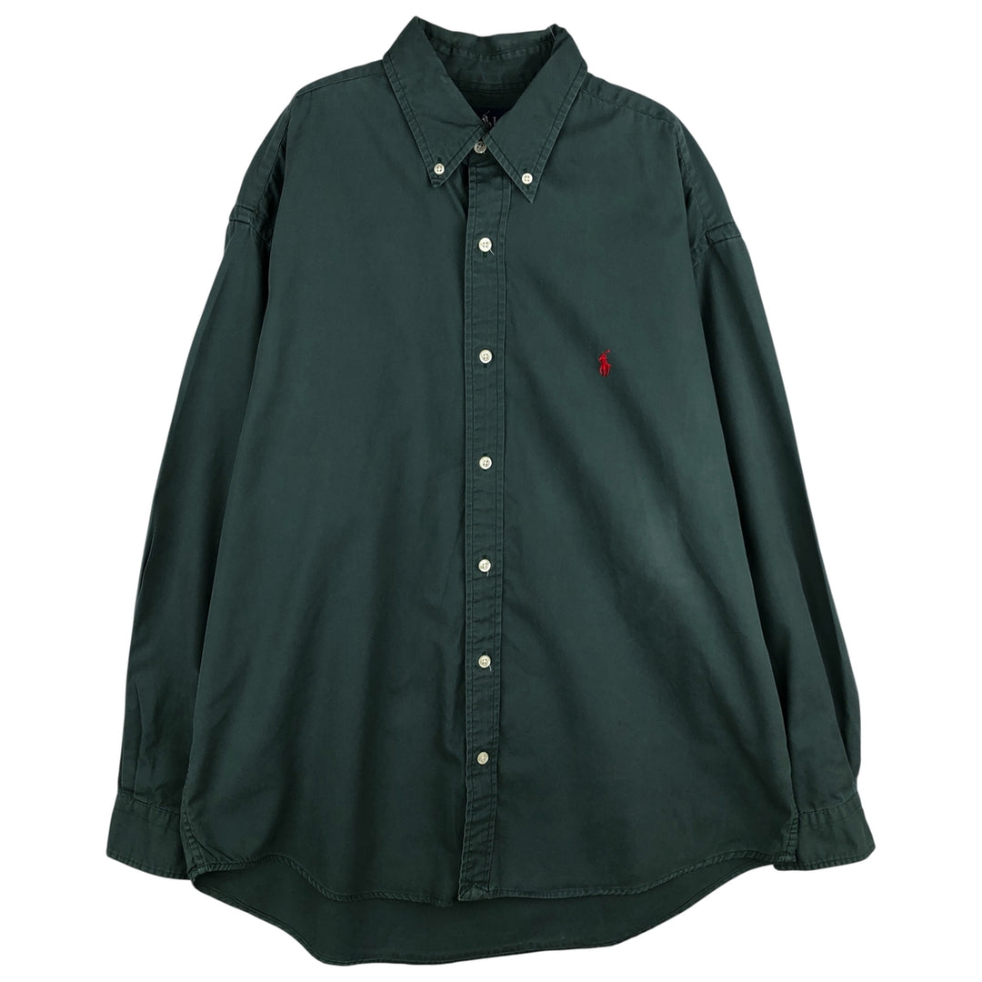 Ralph Lauren BLAKE long sleeve button down shirt, men's XL size cotton green type Vintage Second Hand