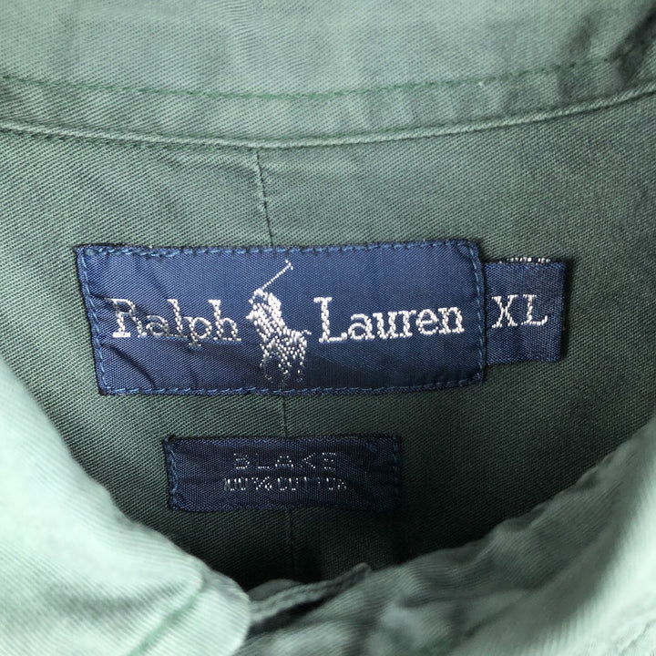Ralph Lauren BLAKE long sleeve button down shirt, men's XL size cotton green type Vintage Second Hand