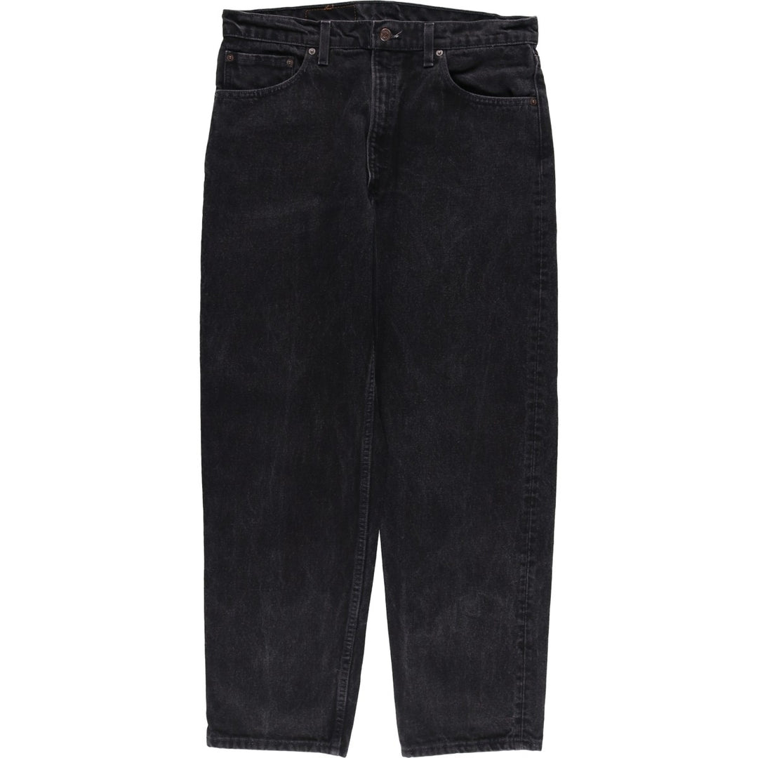 90'S Levi's 555 Relaxed Fit Straight Leg Tapered Black Denim Pants, Made in the USA, Men's Size 34 (Vintage) cotton black type Vintage Second Hand