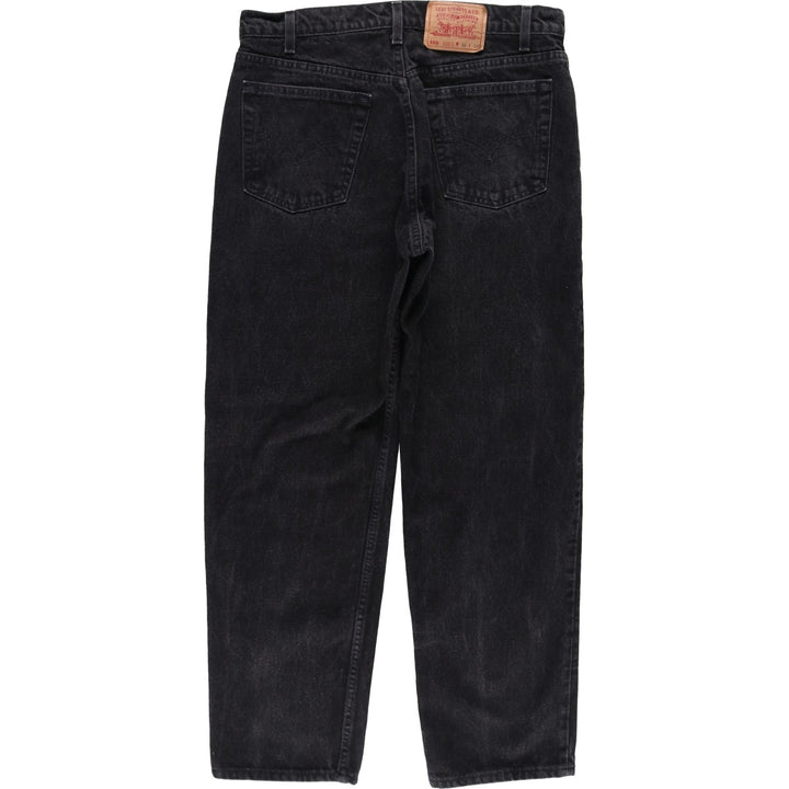 90'S Levi's 555 Relaxed Fit Straight Leg Tapered Black Denim Pants, Made in the USA, Men's Size 34 (Vintage) cotton black type Vintage Second Hand